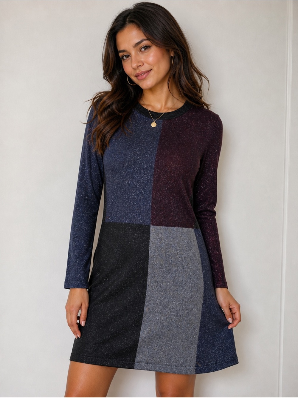 Ted Baker Color by Numbers Redlo Color-Blocked Knit Dress 6